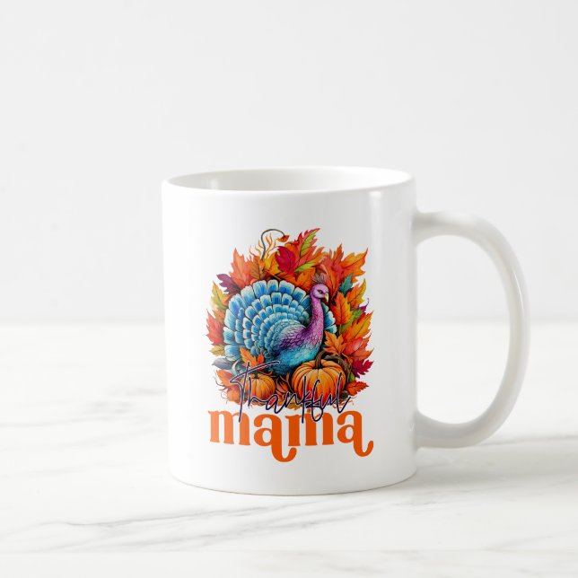 Tack och lov Mamma Turkiet och Höst löv Foliage Kaffemugg (Höger)