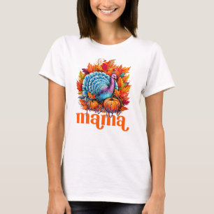 Tack och lov Mamma Turkiet och Höst löv Foliage T Shirt