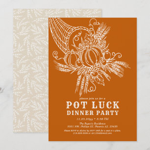 Tack och lov Pot Tur Thanksgiving Party Inbjudningar