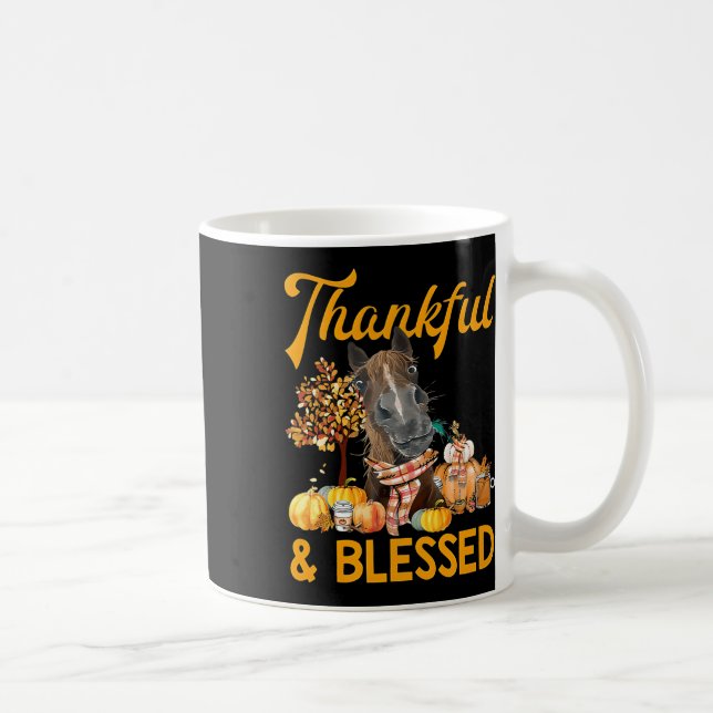 Tack och lov, Pumpkin Horse Fall Thanksgivi Kaffemugg (Höger)