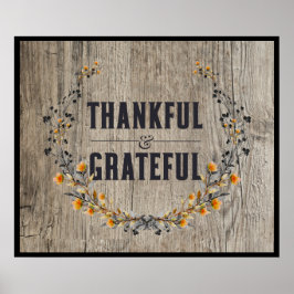 Tack och lov, Rustic Wood Poster