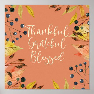 Tack och lov - Skriv ut med färgton Thanksgiving Poster