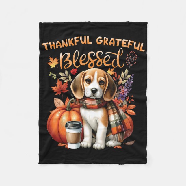 Tack och lov, tack och lov, Beagle Hund, Lycklig f Fleecefilt (Framsidan)