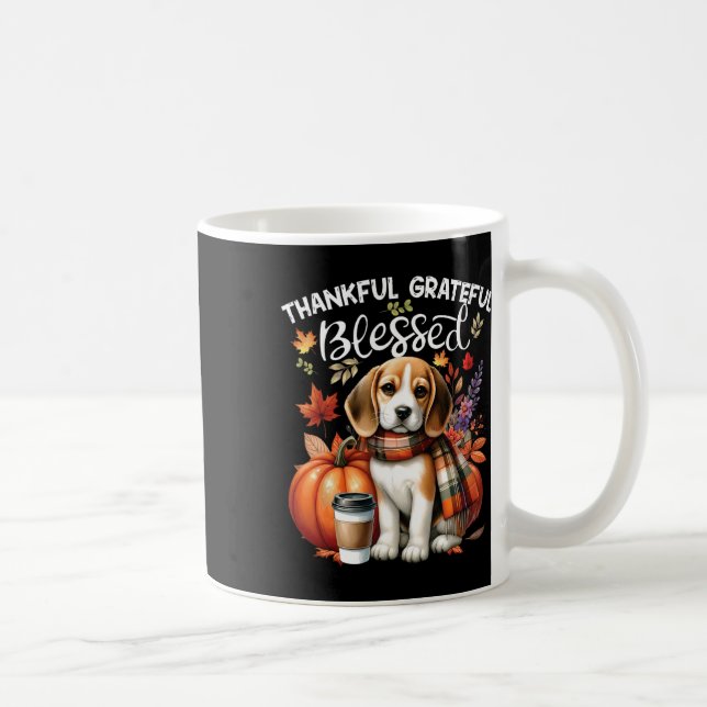 Tack och lov, tack och lov, Beagle Hund, Lycklig f Kaffemugg (Höger)