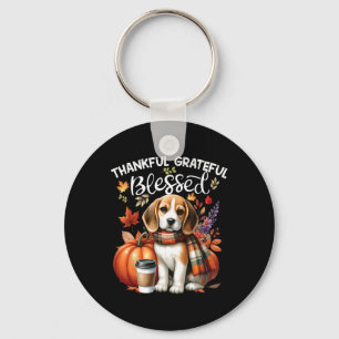Tack och lov, tack och lov, Beagle Hund, Lycklig f Nyckelring