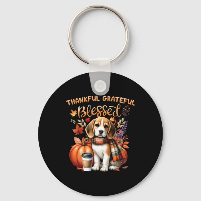 Tack och lov, tack och lov, Beagle Hund, Lycklig f Nyckelring (Framsida)