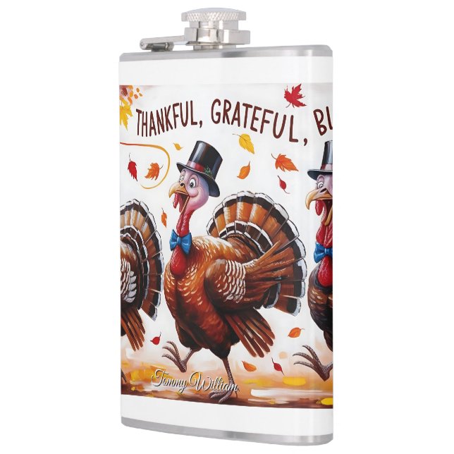 Tack och lov, tacksam, tacksam, Happy thanksgiving Fickplunta (Vänster)