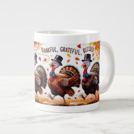 Tack och lov, tacksam, tacksam, Happy thanksgiving Jumbo Mugg
