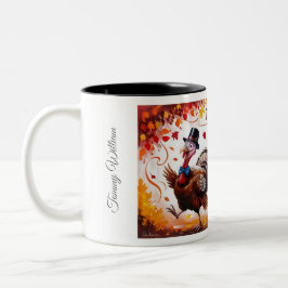 Tack och lov, tacksam, tacksam, Happy thanksgiving Två-Tonad Mugg