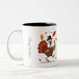 Tack och lov, tacksam, tacksam, Happy thanksgiving Två-Tonad Mugg