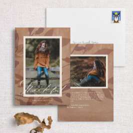 Tack och lov, Thanksgiving Earthy Rustic Löv Photo Julkort