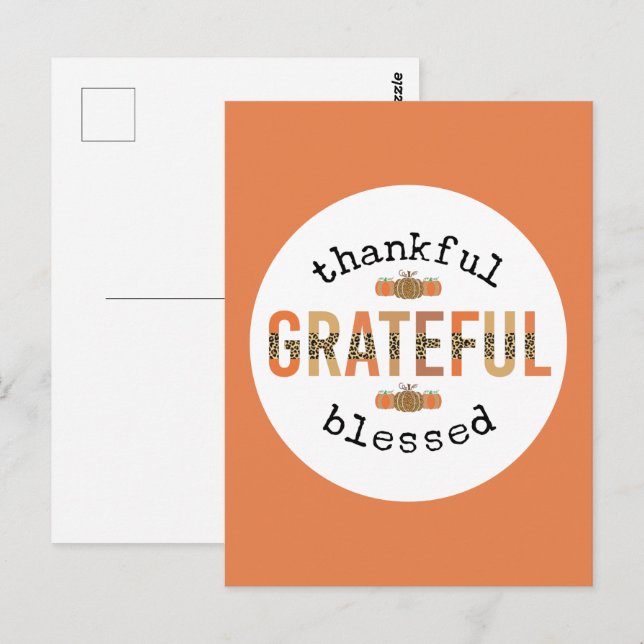 Tack och lov, Thanksgiving för bläck och kur Vykort (Fram/baksida)