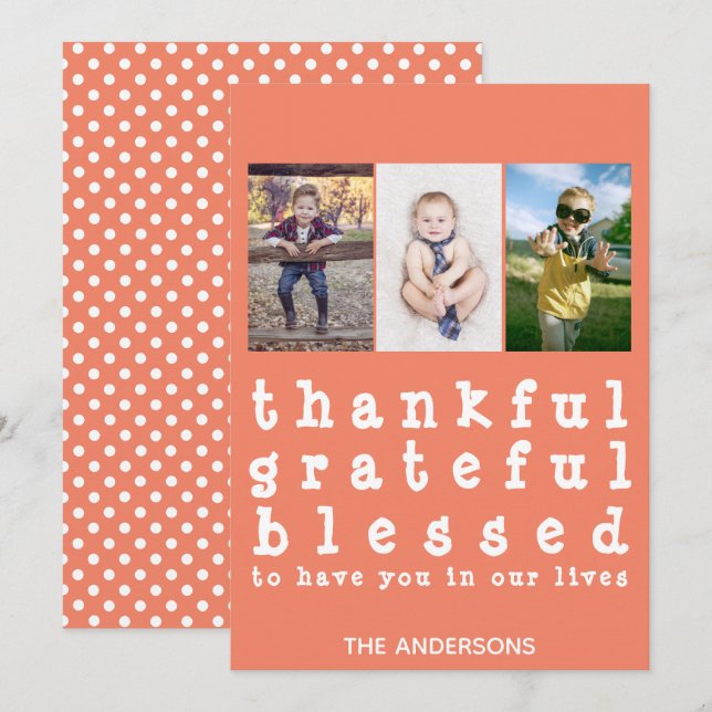 Tack och lov, Thanksgiving för bläddrad polka Inbjudningar (Fram/baksida)