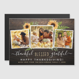 Tack och lov | Thanksgiving Foton Magnetisk Inbjudningskort