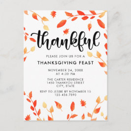 Tack och lov, Thanksgiving, Höst löv under innerfä Vykort
