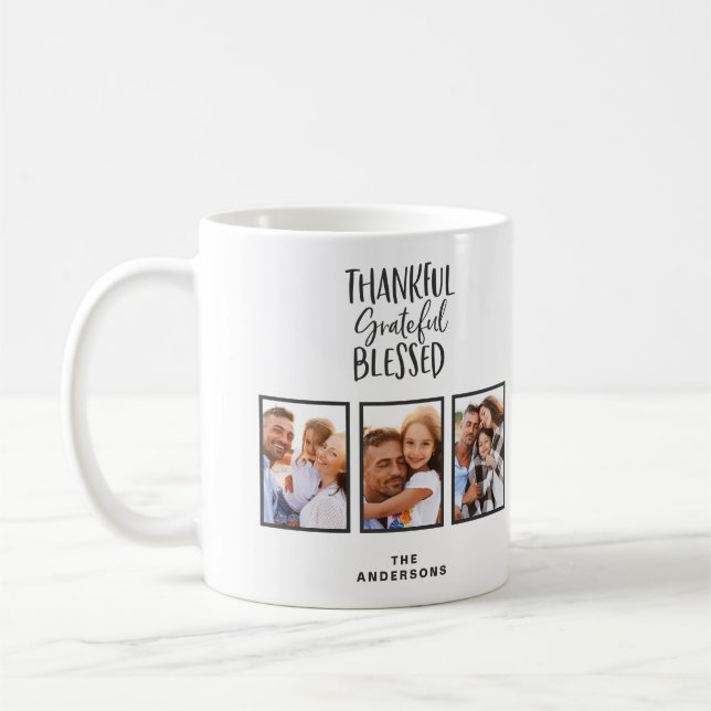 Tack och lov, thanksgiving med färgbilder   kaffemugg (Vänster)