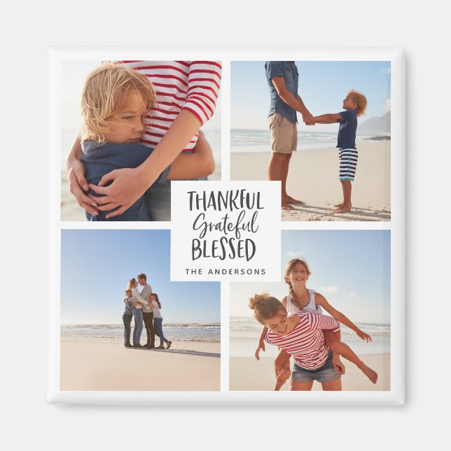 Tack och lov, thanksgiving med välsignade foton magnet (Framsidan)