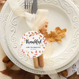 Tack och lov Thanksgiving Middag Höst löv Foliage Gåvor Etiketter