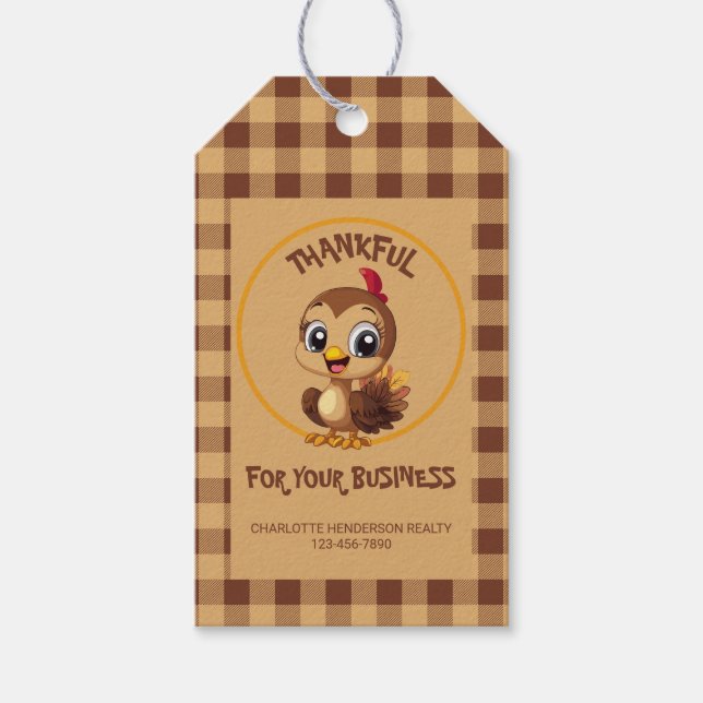 Tack och lov Thanksgiving Turkiet Helgdag Presentetikett (Framsidan)