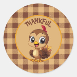 Tack och lov Thanksgiving Turkiet Helgdag Runt Klistermärke