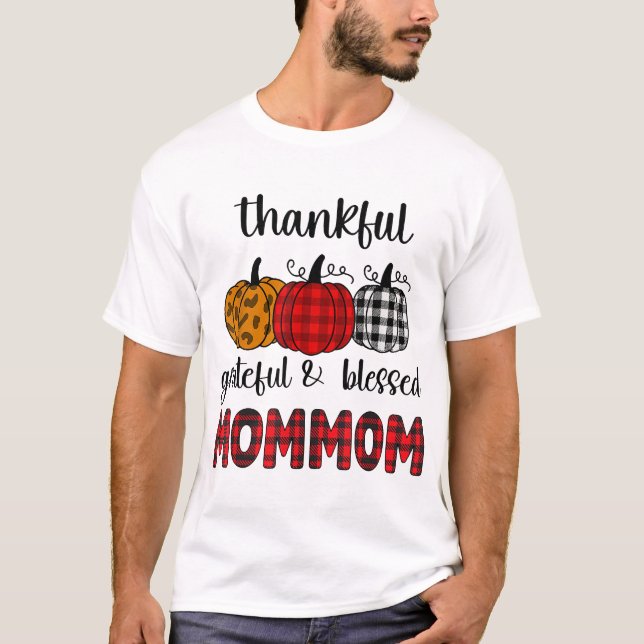 Tack och lov, Thanksgivingen Mommom T Shirt (Framsida)