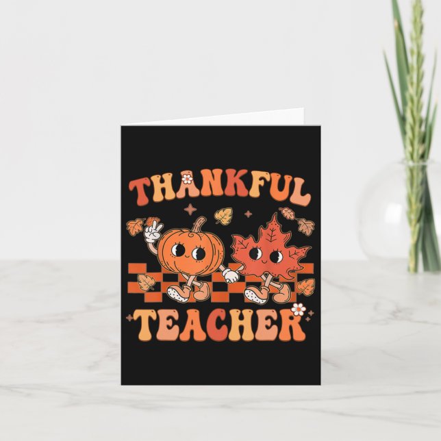 Tack och lov, Thanksgivingen Retro Groovy, faller  Kort (Framsida)