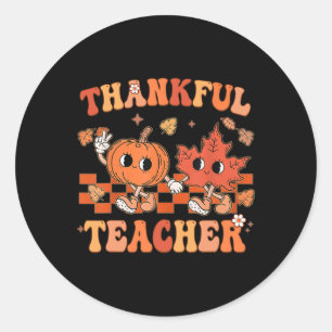 Tack och lov, Thanksgivingen Retro Groovy, fallit Runt Klistermärke