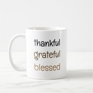 Tack och lov, Thanksgivingen Välsignad typografi Kaffemugg