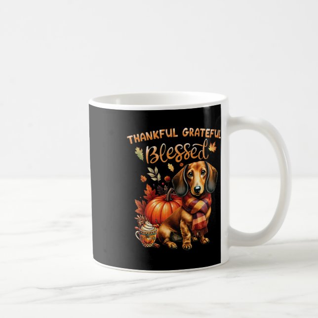 Tack och lov, välsignad Dachshund Hund Fall Y'all Kaffemugg (Höger)