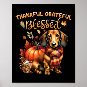 Tack och lov, välsignad Dachshund Hund Fall Y'all Poster