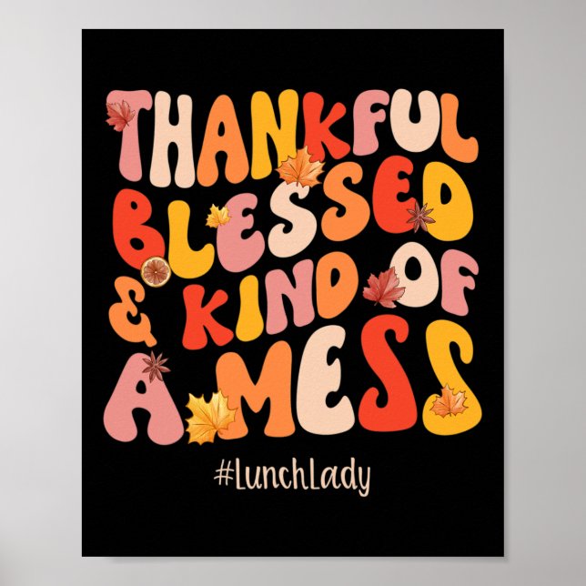 Tack och lov, välsignad, Dam Fall Vibes Thanksgive Poster (Framsidan)