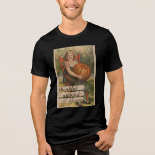 Tack och lov välsignad Flicka med Pumpkin T Shirt