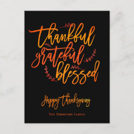 Tack och lov, välsignad Happy thanksgiving Namn Helg Vykort