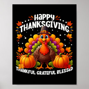 Tack och lov, välsignad Happy thanksgiving Turke Poster