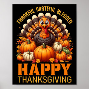 Tack och lov, välsignad Happy thanksgiving Turke Poster