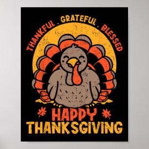 Tack och lov, välsignad Happy thanksgiving Turke Poster