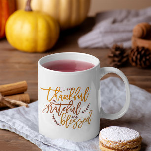 Tack och lov, välsignad inspirerande Thanksgiving Kaffemugg