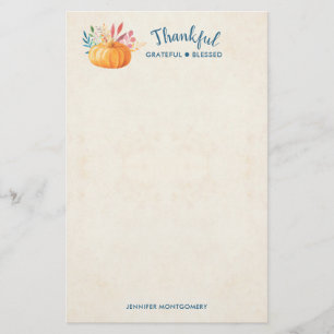 Tack och lov välsignad med Orange Pumpkin Brevpapper