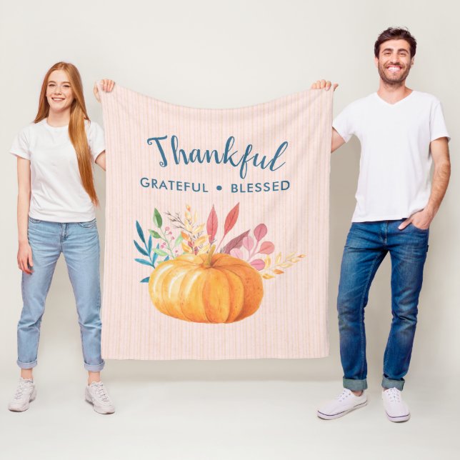 Tack och lov välsignad med Orange Pumpkin Fleecefilt (På plats)