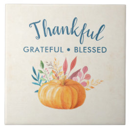 Tack och lov välsignad med Orange Pumpkin Kakelplatta