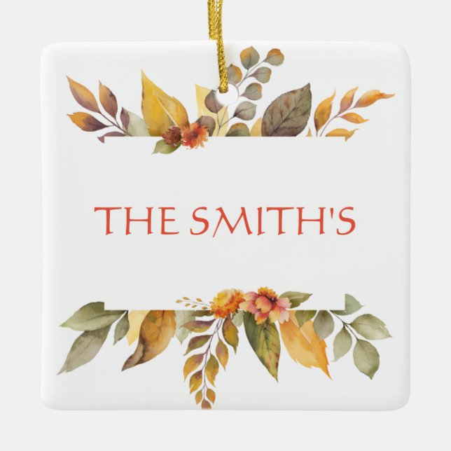 Tack och lov, välsignad NAMN-Thanksgiving Julgransprydnad Keramik (Framsida)