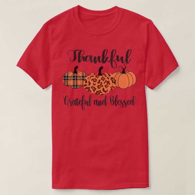 Tack och lov, välsignad play Leopard Pumpkin Th T Shirt (Design framsida)
