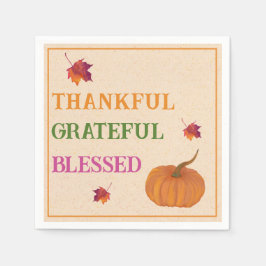 Tack och lov, välsignad Pumpkin Höst löv Pappersservett