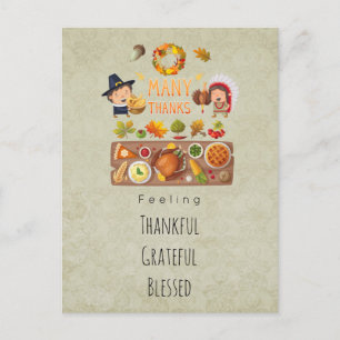 Tack och lov, välsignad Thanksgiving Hälsning Helg Vykort