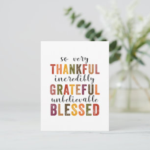 Tack och lov, välsignad Thanksgiving Helg Vykort
