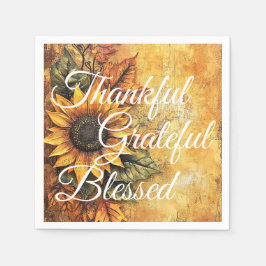 Tack och lov, välsignad Thanksgiving, höst Pappersservett