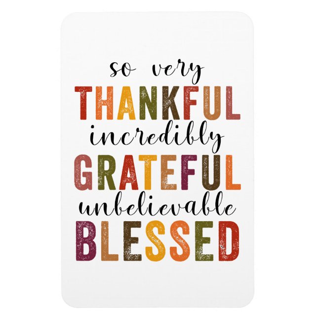 Tack och lov, välsignad Thanksgiving Magnet (Vertikal)