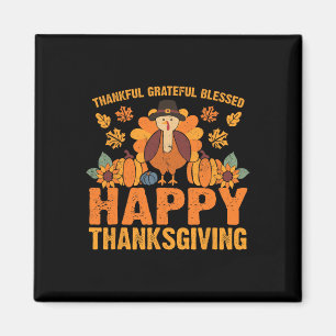 Tack och lov, välsignad Thanksgiving Turkiet Fall Magnet
