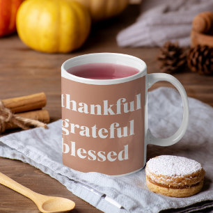 Tack och lov välsignad THANKSGIVING Två-Tonad Mugg