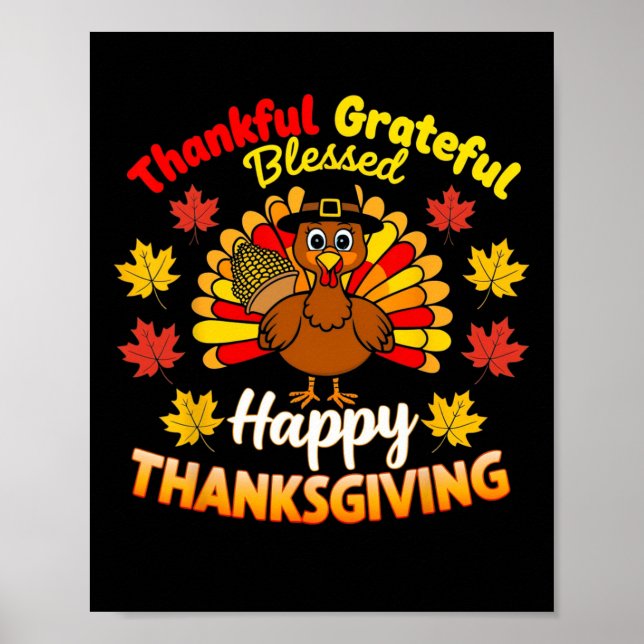 Tack och lov välsignad Turkiet Gobble Lycklig än Poster (Framsidan)